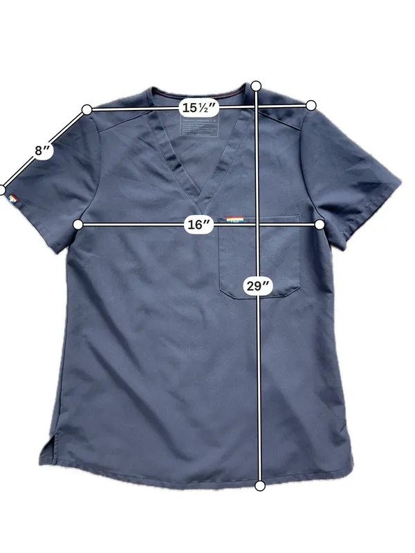 FIGS Technical Collection Charcoal Grey Chisec One-Pocket V-Neck Scrub Top Small - Image 3