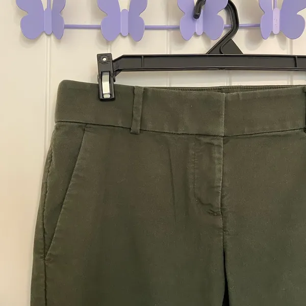 LOFT women’s dark green straight cut jeans pants‎ size 0 hemmed length - Image 2