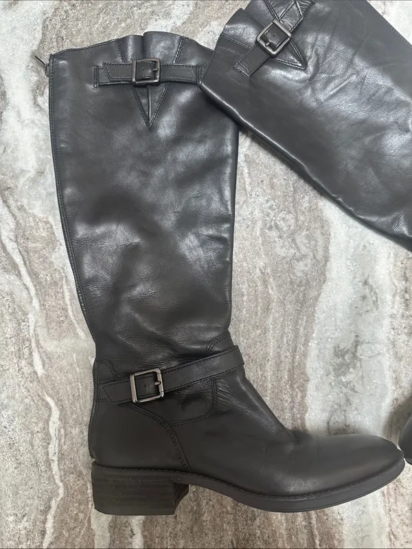 SAM EDELMAN Leather Painter Back Entry Riding Equestrian Boots Combat Black 8.5 - Image 3