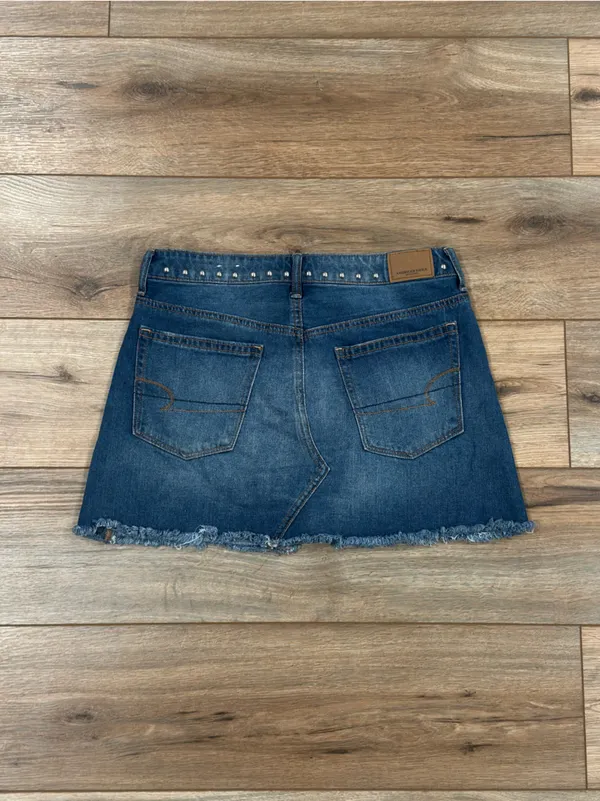 AMERICAN EAGLE Western Studded Festival High-rise Denim Mini Skirt | Size 6 - Image 4