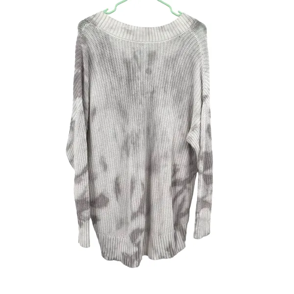 Aerie size Small oversized pullover style sweater v neck‎ gray white marbled - Image 2