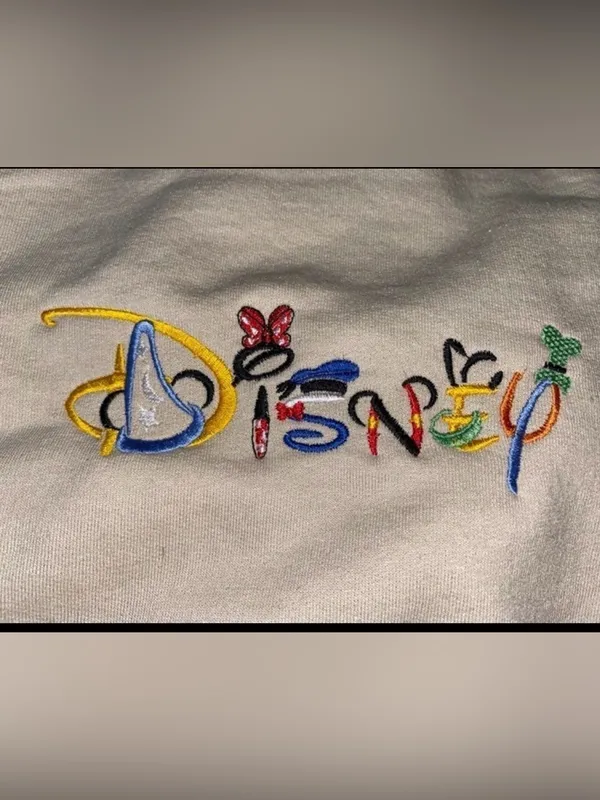 Disney Spell Out Character Embroidered Logo Sweatshirt NWOT - Image 3