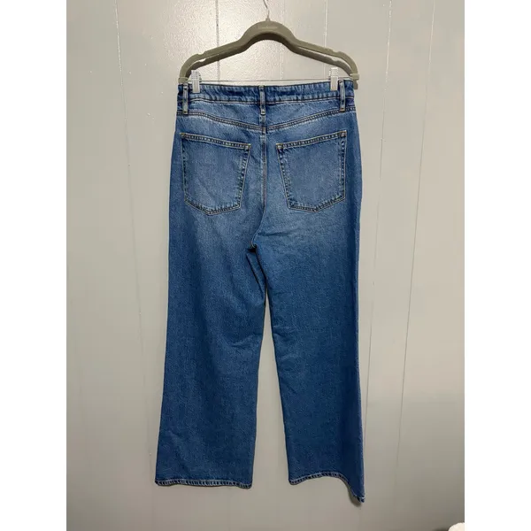 LOFT Rivete Curvy Vintage Dark Wash High Rise Wide Leg Classic Jeans 29 - Image 5