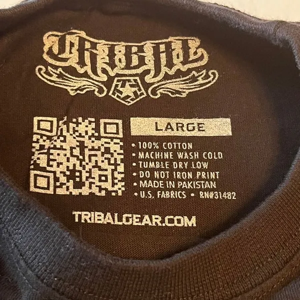 Tribal TribalGear.com Tribal GEAR black t-shirt‎ size large short sleeve graphic - Image 2