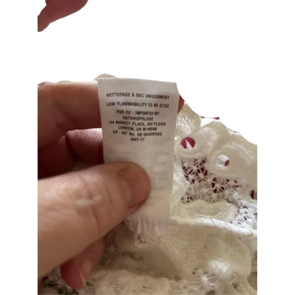 Anthropologie WHITE lace dress Size XS crochet beach coastal fairy - Image 8