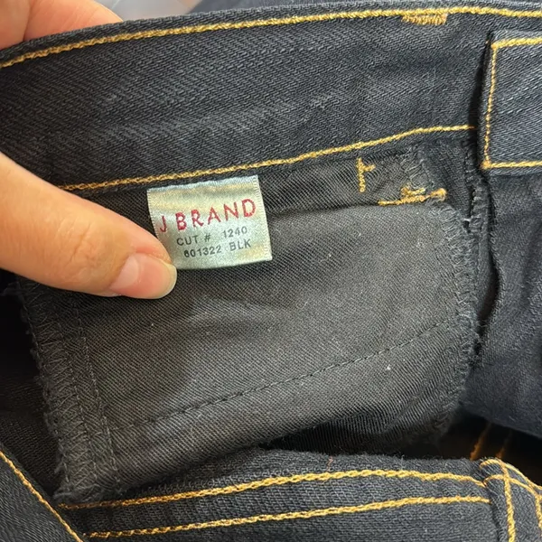 J Brand Women’s Wide Leg Flare Jeans Black W/ Contrasting Stitching Size 27‎ - Image 3