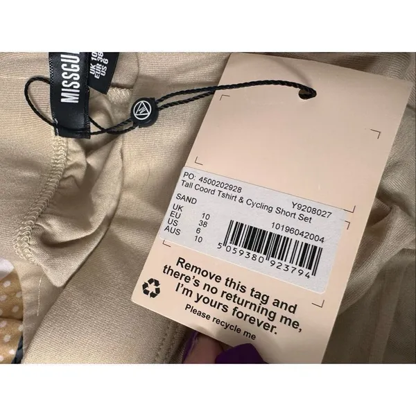 Missguided Sand Beige Cycling Shorts Women’s Size US 6 | Stretchy Loungewear Bik - Image 4
