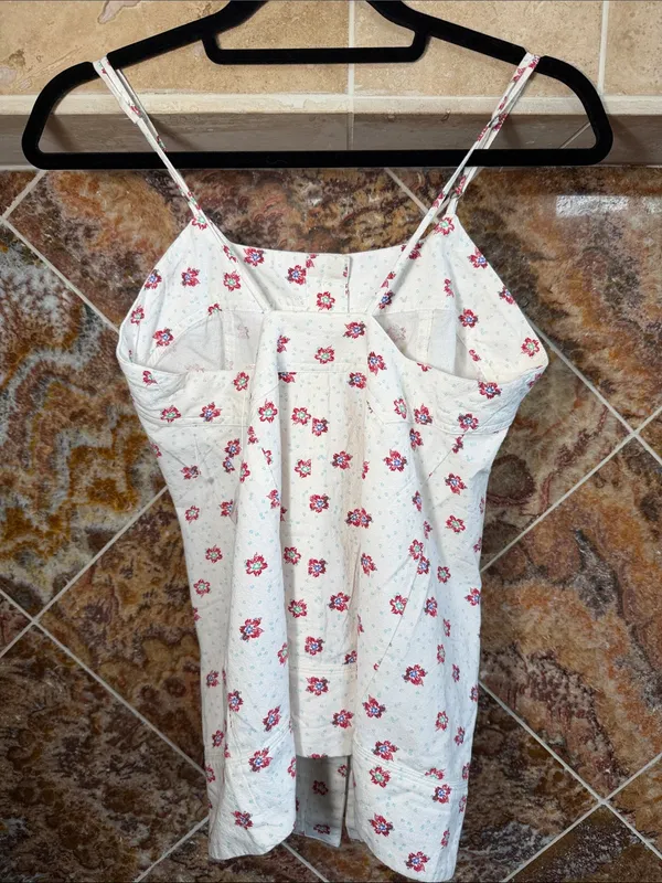 Free People Maddie Floral Print Sleeveless Top Cotton Square Neck Size XS NWOT - Image 6