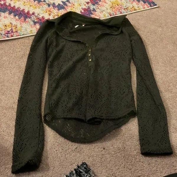 Free people‎ sheer green blouse xs - Image 2