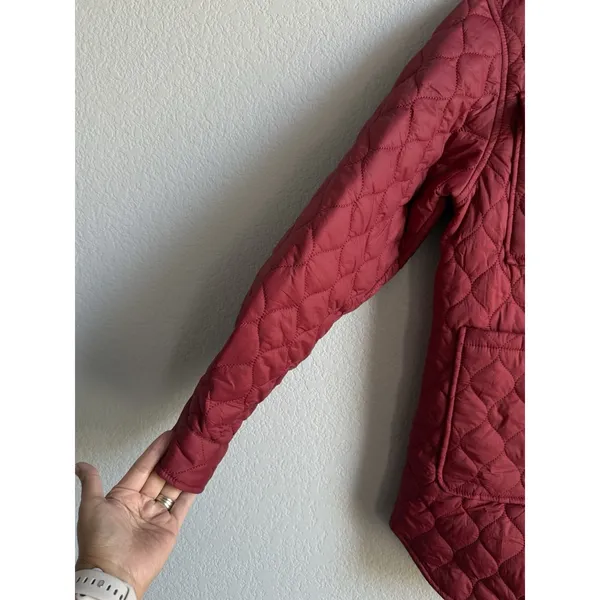 Evaless Jacket Women's Small Lightweight Quilted Puffer Coat Dark Red Cozy NEW - Image 7