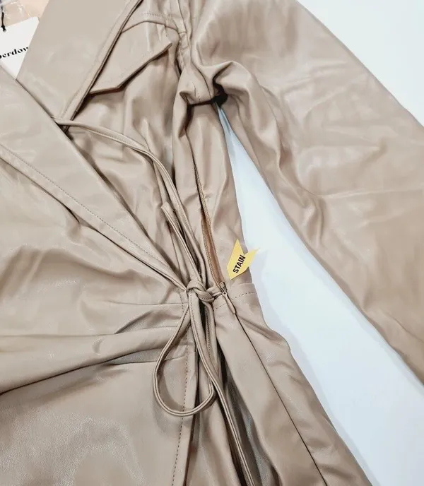 Superdown Chantel Leather Romper in Nude Medium - Image 12