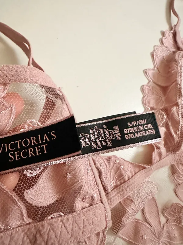 Victoria's Secret satin bralette floral embroidered - Image 3