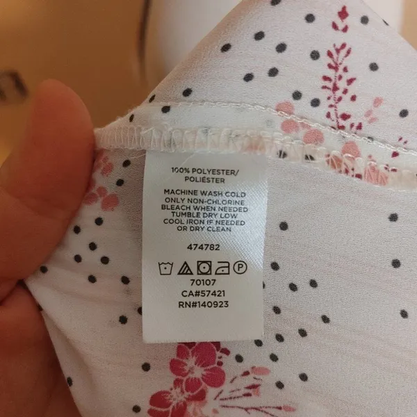 LOFT Size Medium M Sheer Floral Polka Dot Light Pink Blouse Flowy kawaii Cute - Image 10