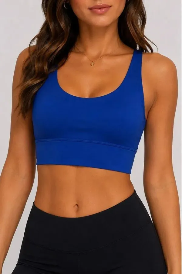 Fabletics Reversible Sports Bra Pink Blue Longline Medium Impact Size M - Image 2