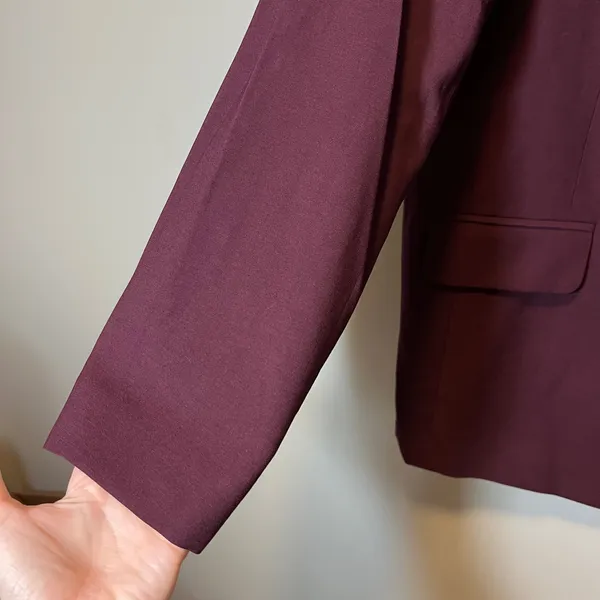 A New Day Women's Burgundy Double Breasted Blazer Jacket Small NWT - Image 4