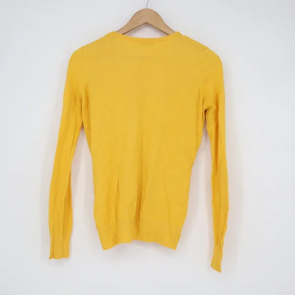 Encuentro Stock Womens Yellow V-Neck Button Front Long Sleeve Cardigan Size S - Image 4
