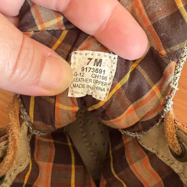 Sperry Top-Sider Brown Leather Canvas Plaid Lined Mid Calf Boots Size 7M - Image 6