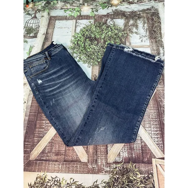 Blakeley Jeans size 4x rebel tummy control dark blue 34" inseam wide leg - Image 4