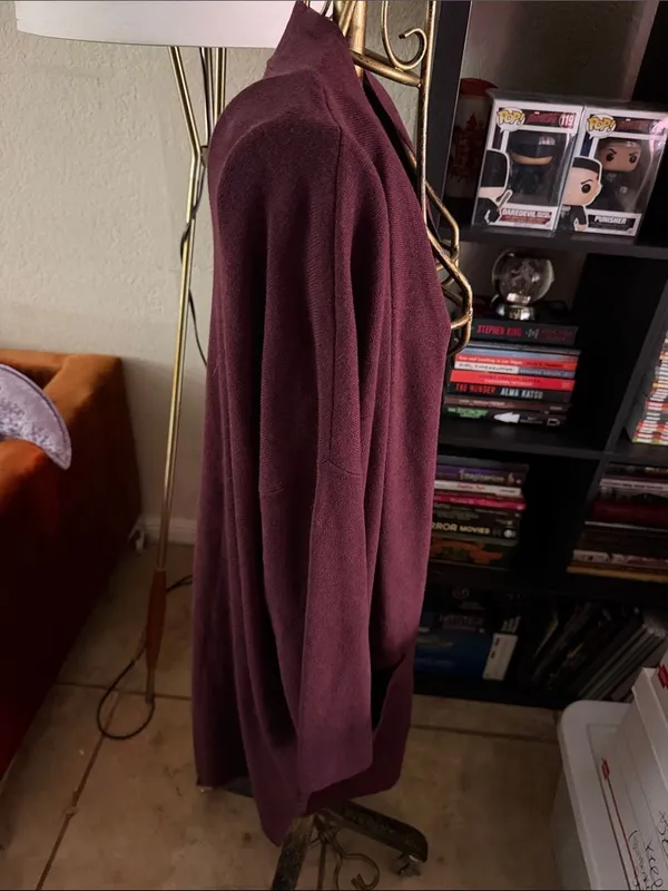 Ann Taylor Plum Purple Open Front Longline Blazer Cardigan XL - Image 3