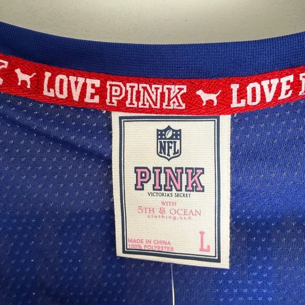 Victoria’s Secret Pink Women’s Large Blue NY Giants Y2K 2000s Jersey New - Image 2