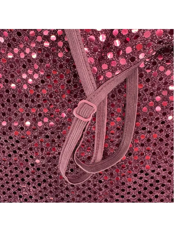 Vintage Y2K Cami Tank Top Burgundy Sparkle Made in the USA Size 18/20 XL 1X - Image 4