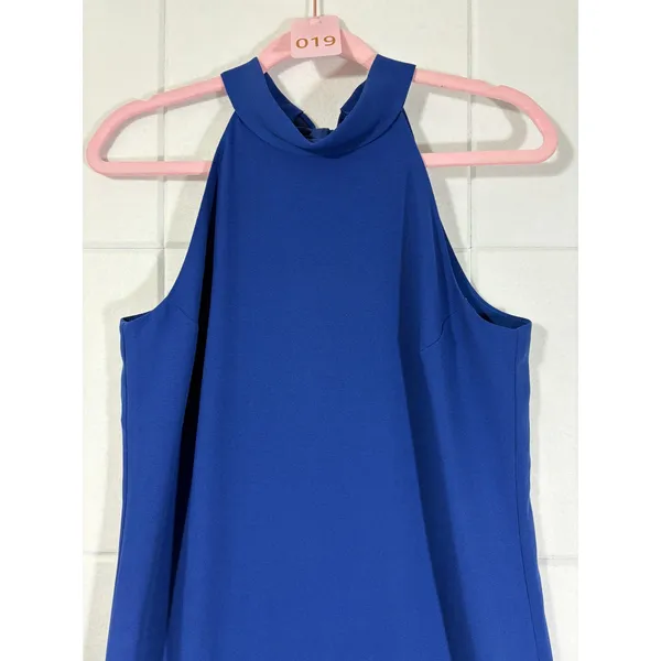 Lilly Pulitzer Alaric Maxi Dress Blue Med Halter Bow Back 017058 Size 0 - Image 10