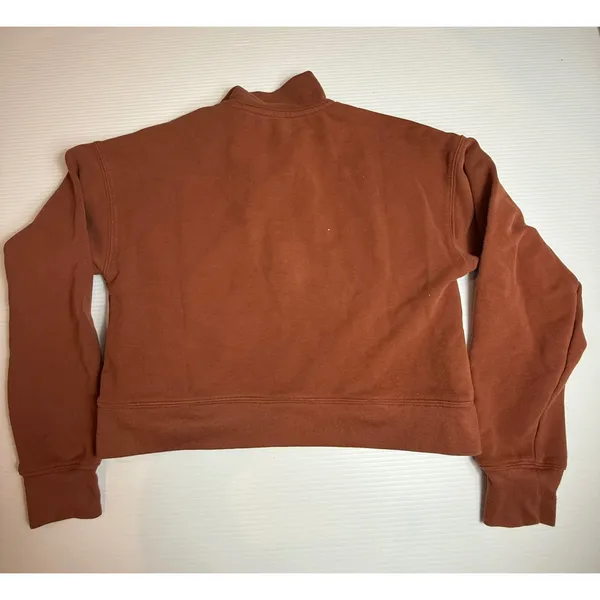 Fabletics Quarter Zip Sweatshirt Women Rust Orange‎ Cropped Long Sleeve Pullover - Image 5