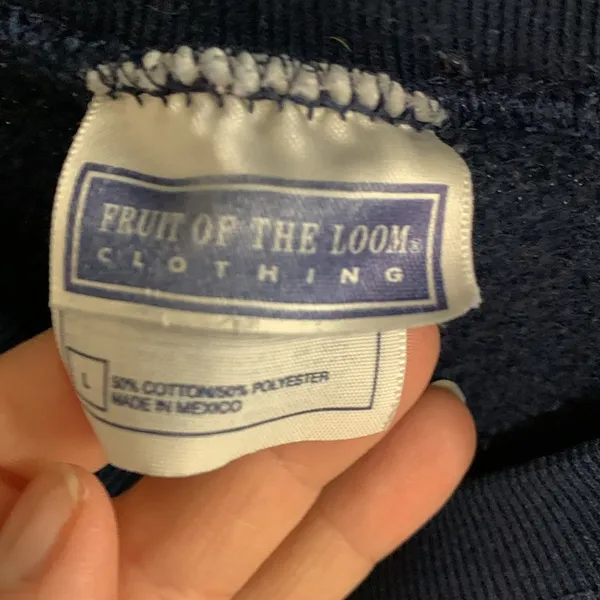 Vintage Fruit of the Loom Cat Appliqué Sweatshirt Size L - Image 3