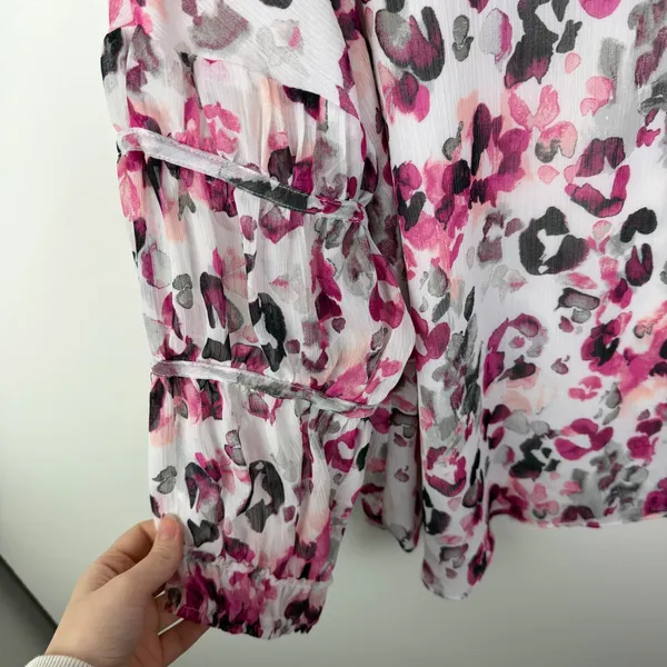 Cato Est 1946 Floral Leopard Blouse Size‎ 18/20W Pink Sheer Lightweight Lined - Image 2