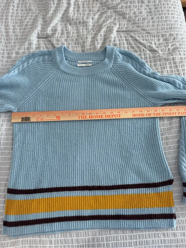 Anthropologie Sky Striped Sweater Size‎ Medium - Image 6
