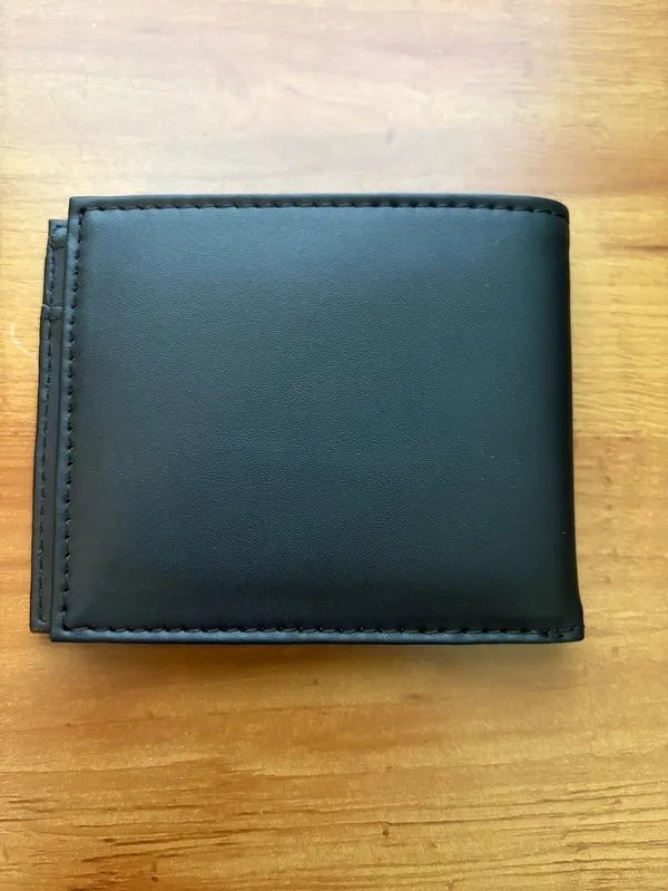 Nets NBA Bifold Wallet Black Faux Leather Logo Mens Card Holder ID Window - Image 2