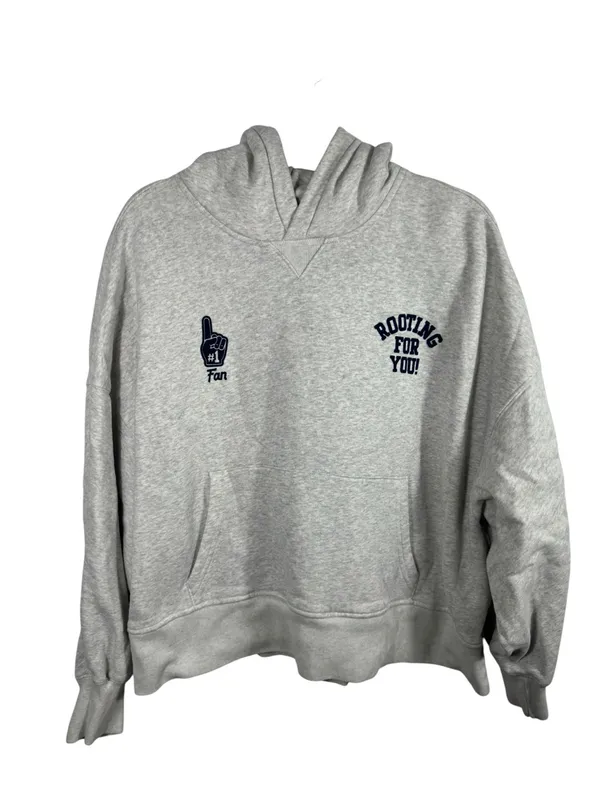Abercrombie & Fitch‎ Soft A&F Max Essentials Hoodie Rooting For You Gray L/XL - Image 2