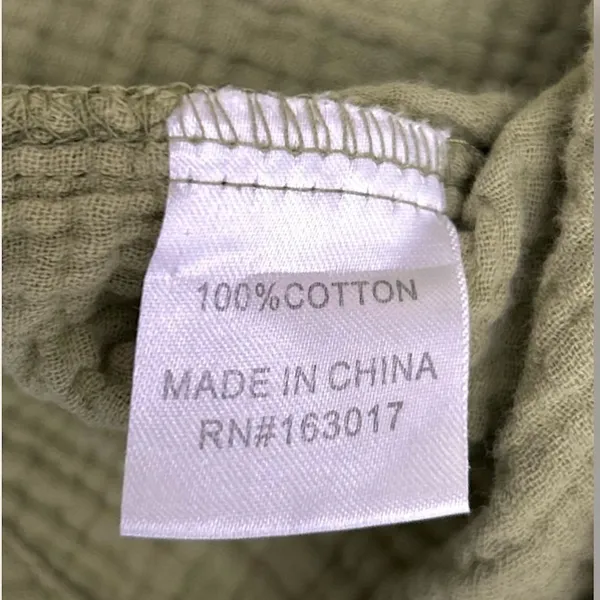Princess Polly‎ Sage Green Gauze Cotton Oversized Button Down Coastal Boho Shirt - Image 8