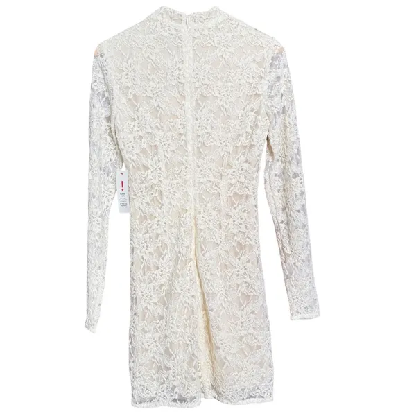 Bardot Vezza Lace Dress Ivory Mini‎ Women Med 6 Stretch Wedding Bridal Romantic - Image 2