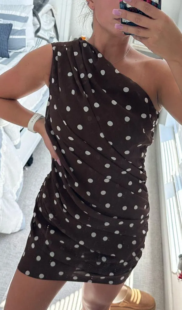 Abercrombie Brown Polka Dot Dress - Image 4