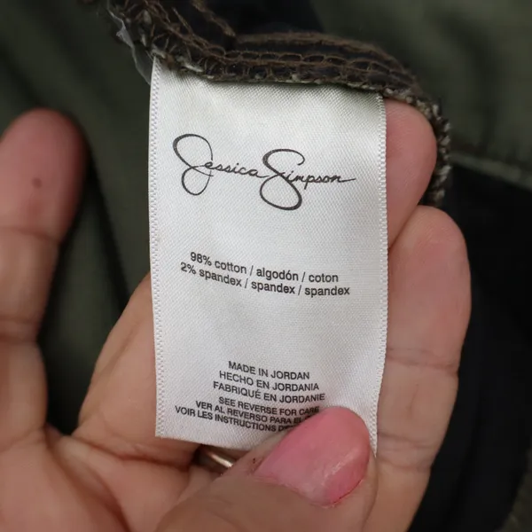 Jessica Simpson Cargo Pants Womens 12 Wide Leg Olive Green Utility Excellent - Image 3
