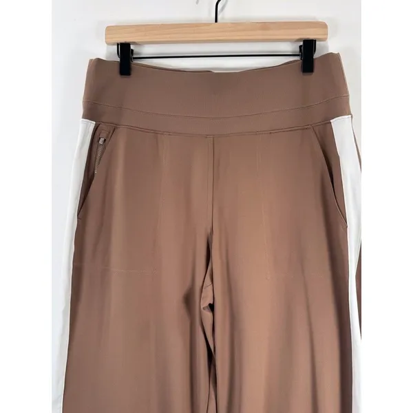 Athleta Womens Pants Brown Venice Wide Leg Colorblock Comfort Stretch Large - Image 8