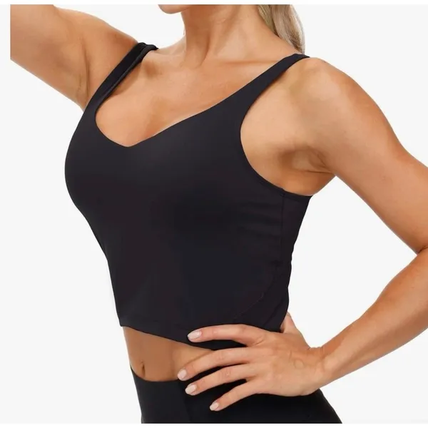 THE GYM PEOPLE Longline Sports Bra Size M Black New With Tags - Image 3