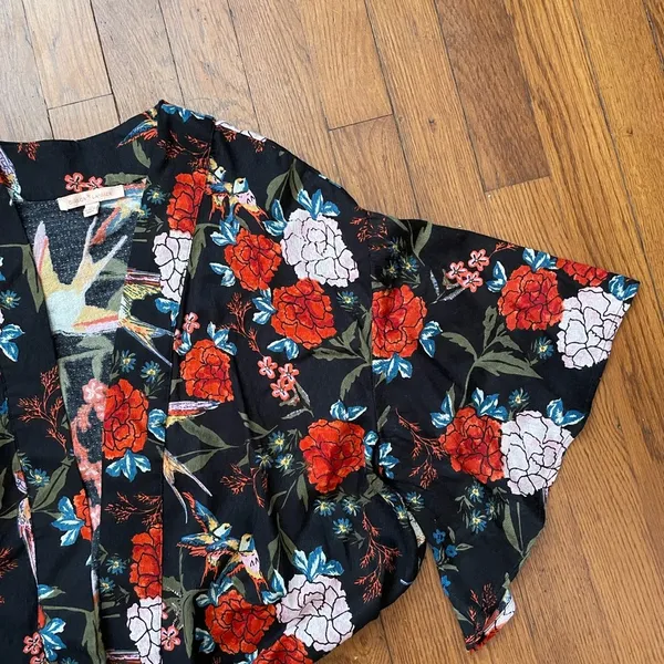 Gibson Latimer Floral Kimono Floral Boho Hippie Duster - Size Medium - Image 7