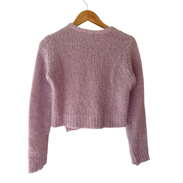 A.L.C. Alpaca Blend Sweater Small Petite Lavender Purple Cropped - Image 3