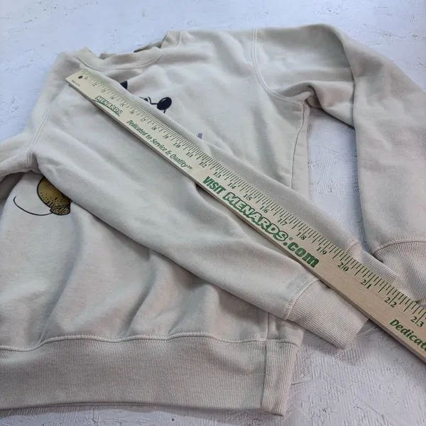 Disney Parks Walt Disney World Mickey Sweatshirt Cream Off White S Pullover Y2K - Image 14