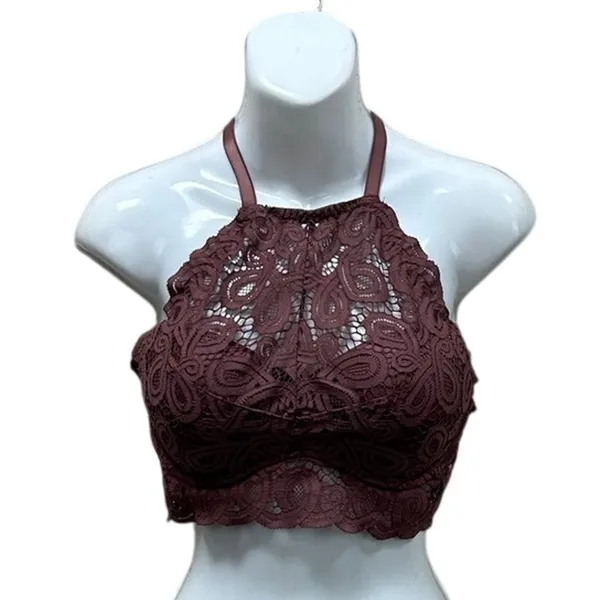 PINK Victoria’s Secret lace halter padded push-up bralette size M - Image 2
