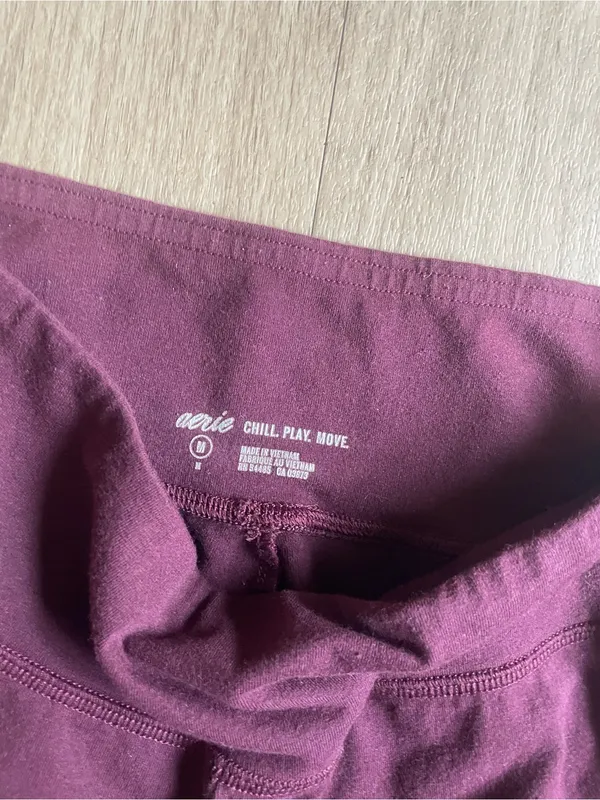 aerie Wine-Colored High-Rise Leggings - Image 2
