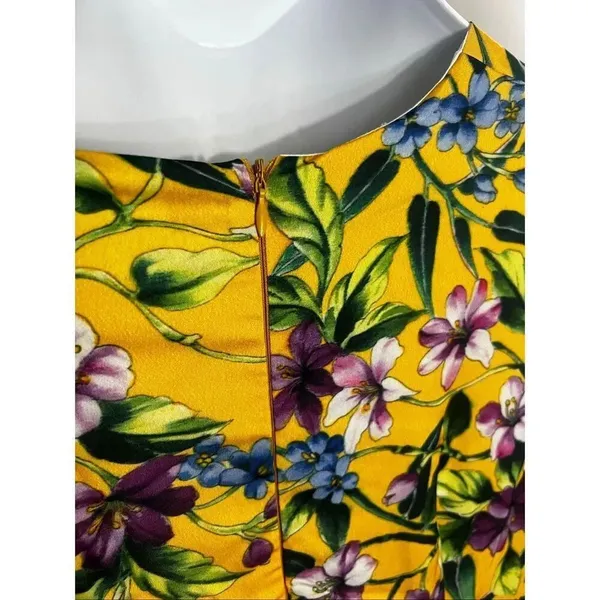 Annah Hariri Yellow Floral Maxi Dress Plus Size 16 Long Sleeve Plaid Sundress - Image 9