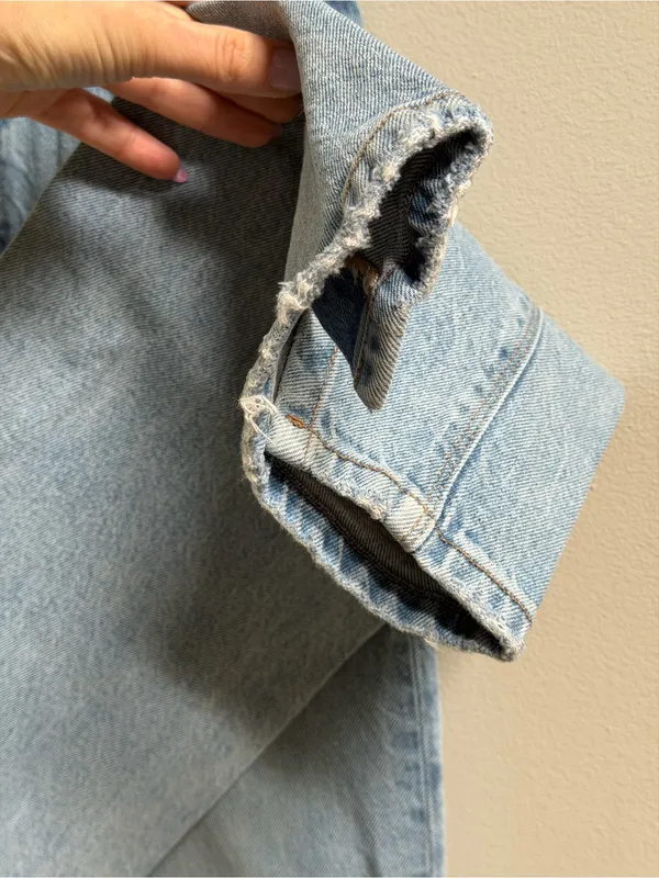 American Eagle Curvy ’90s Bootcut Slit‎ Hem Denim Jeans Light Minimalist AE Chic - Image 16