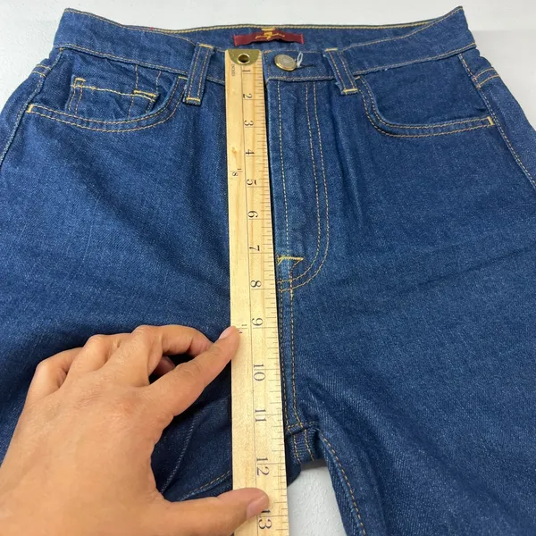 7‎ For All Mankind Straight Jeans Womens 26 Blue Denim Cotton Straight High Rise - Image 11