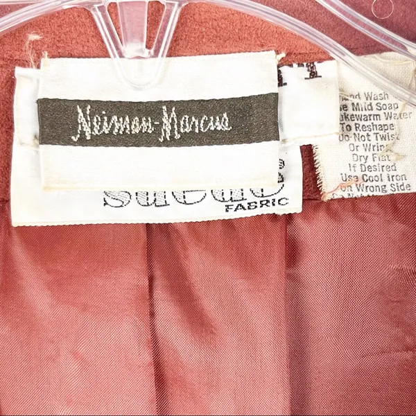 NEIMAN MARCUS Suede Copper Single Button Pocket Lined Blazer Small Western Boho - Image 3