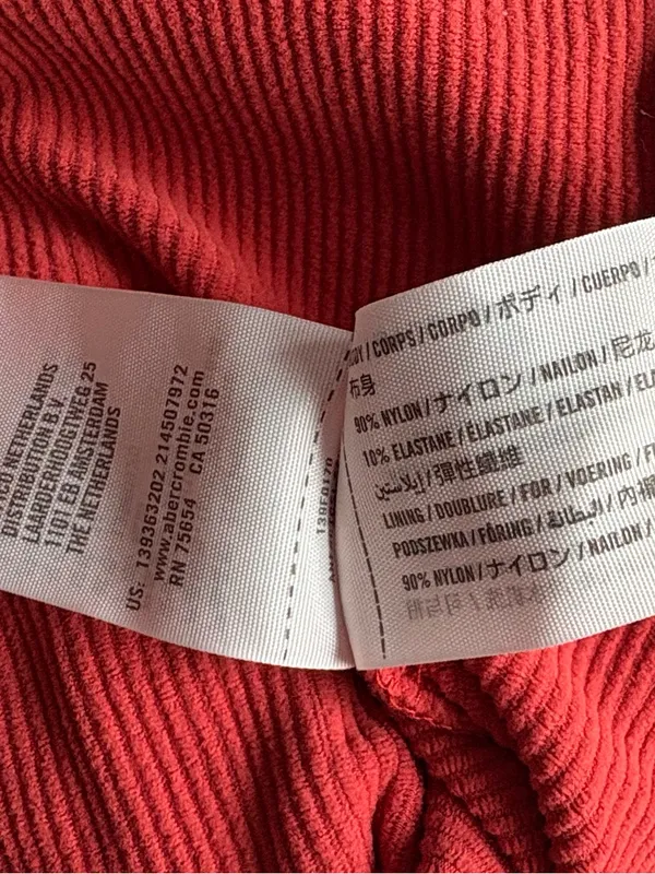 Abercrombie Soft A&F Ribbed Bodysuit Rust Copper M coral - Image 5