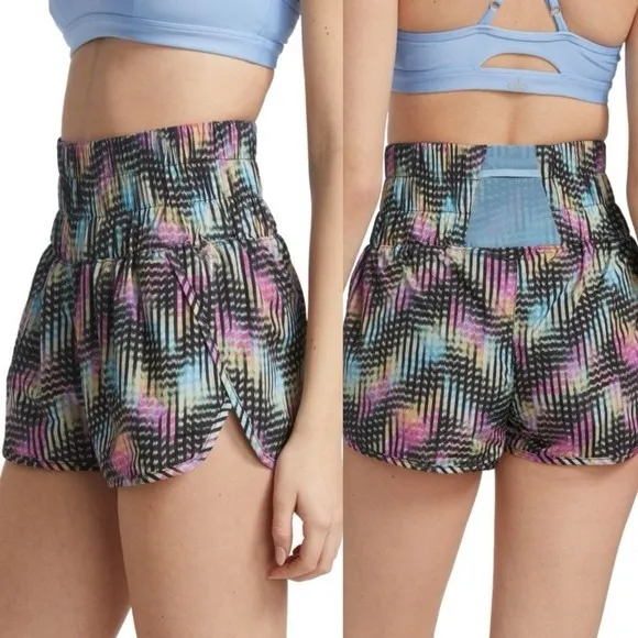 Free People Movement The Way Home Abstract Print Running Shorts Multi Size M - Image 2