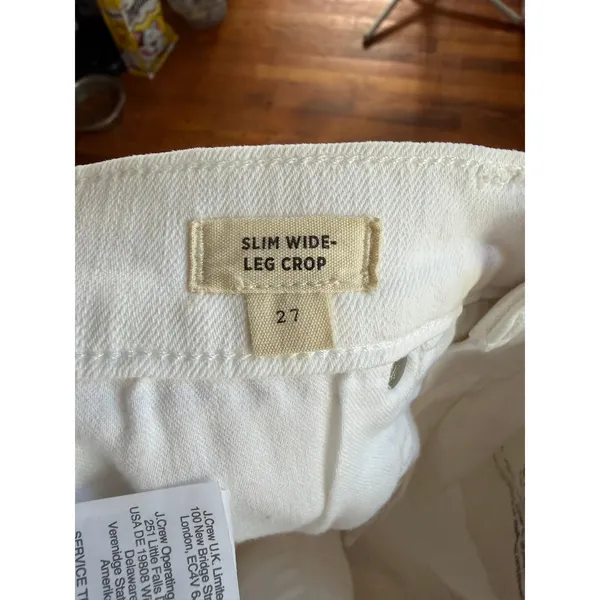 Madewell Slim Wide Leg‎ Crop Jeans Size 27 White High Rise - Image 3